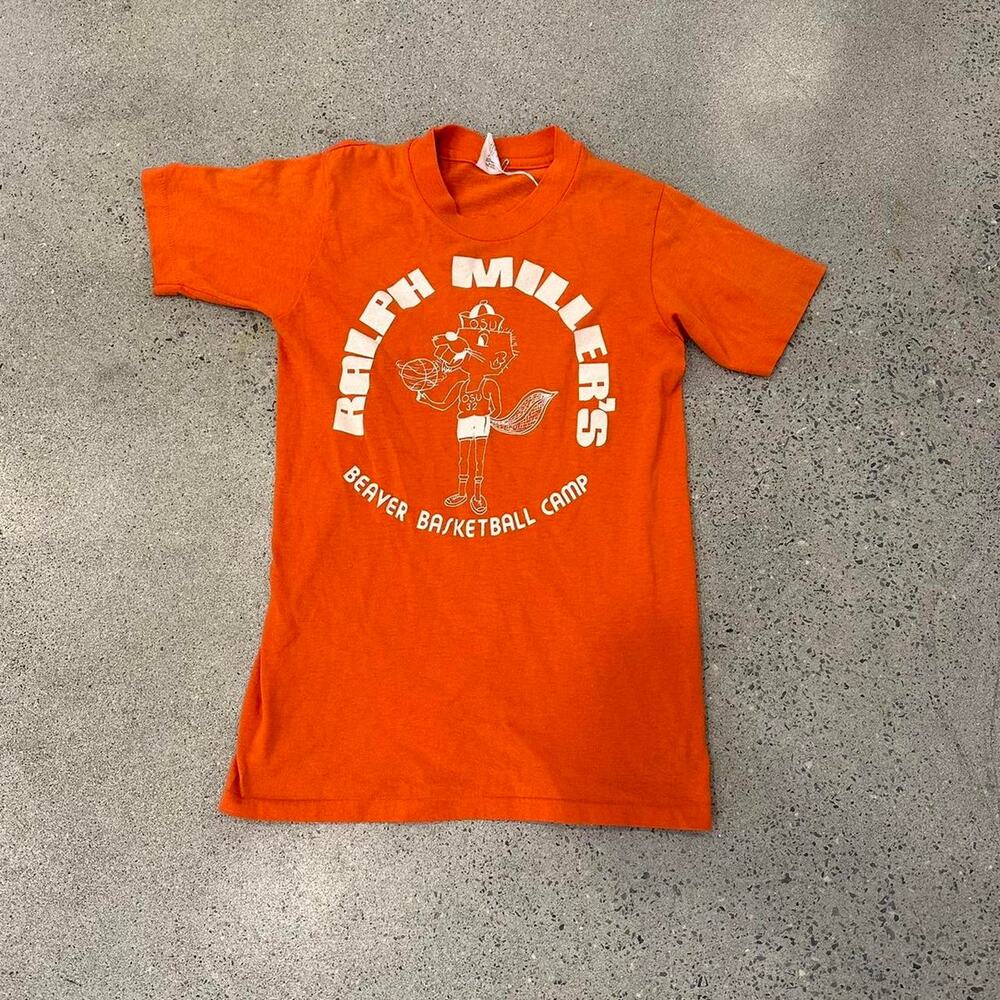 Ralph Miller’s Basketball Camp x NIKE Unisex Small T-Shirt Orange White
